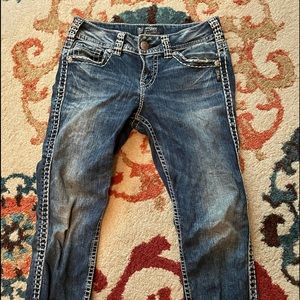 Silver Tab Denim Capris